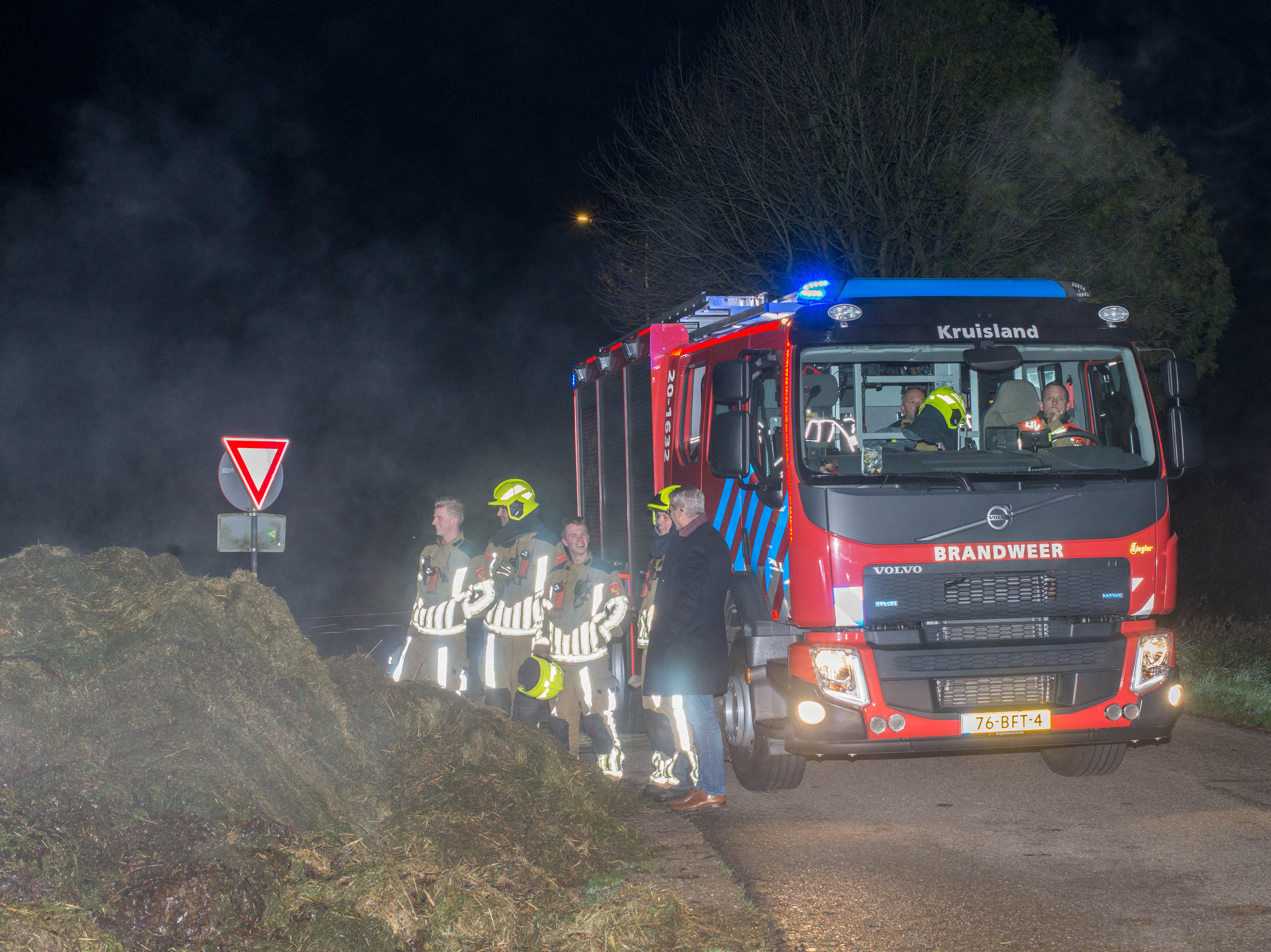 Melding van de brandje tijdens de actie in Kruisland